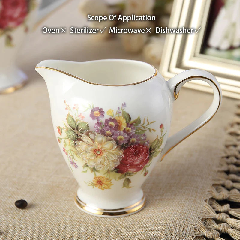 Afralia™ Rose Bone China Tea Set Porcelain Coffee Set Home Coffeeware