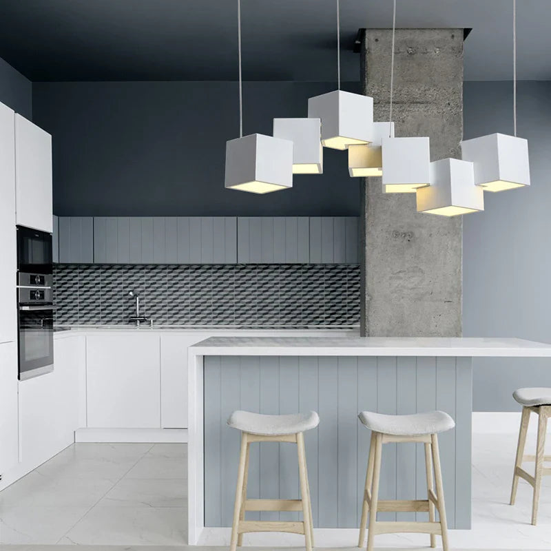 Afralia™ Magic Cube LED Pendant Light for Dining & Living Room by Samsarah Lighting