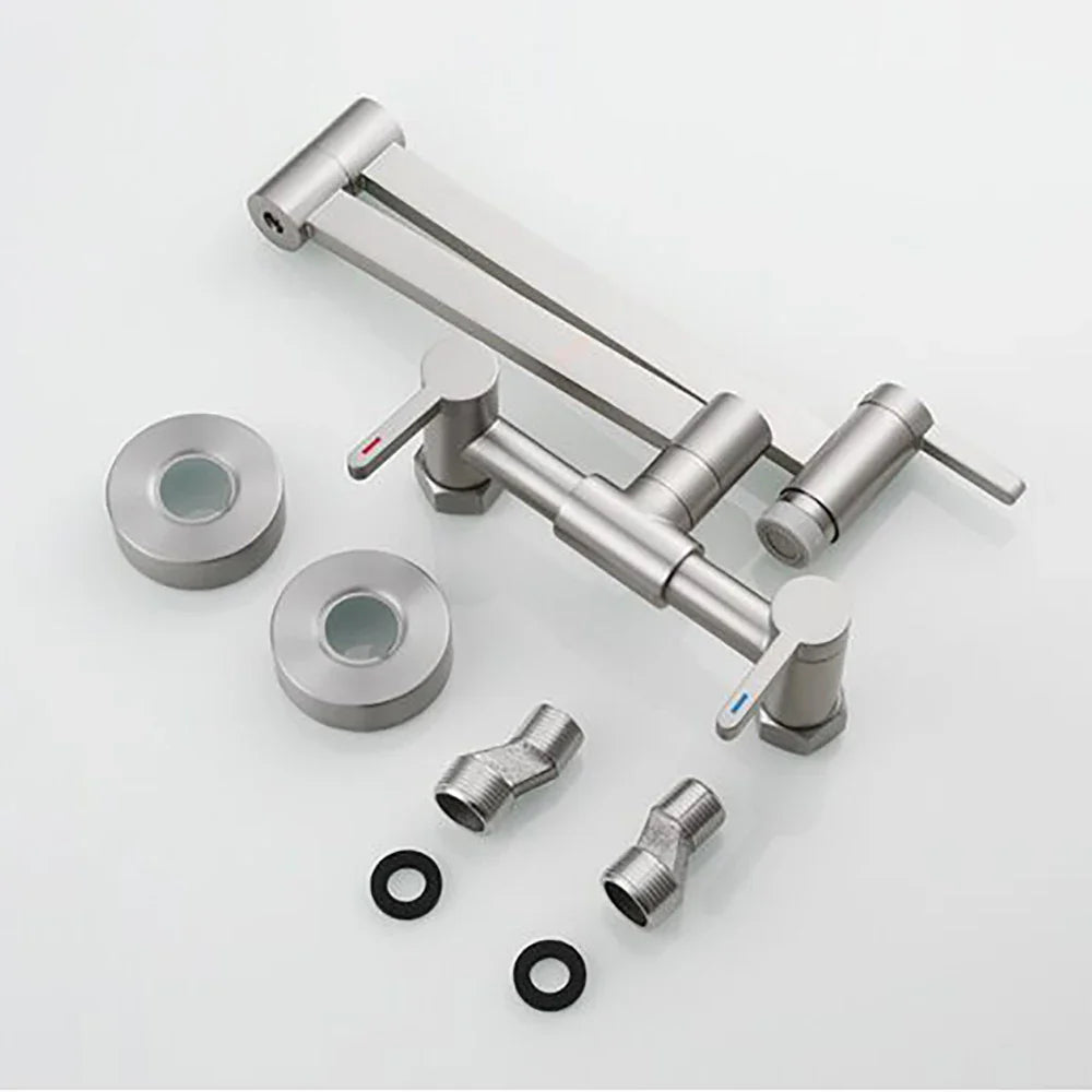 Afralia™ Wall-Mounted Folding Kitchen Faucet | Cold & Hot Sink Mixer Rotation Tap