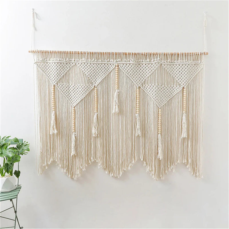 Woven Macrame Wall Hanging Tapestry Handmade Cotton Boho Rom Decor for Afralia™