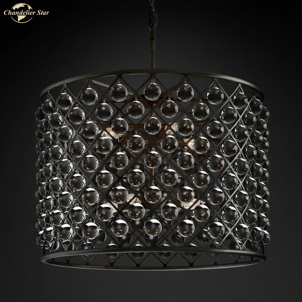 Afralia™ Classic Round Glass LED Chandelier for Home and Hotel Decoration