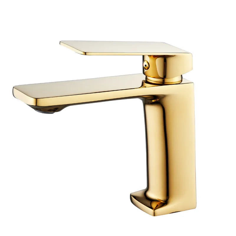 Afralia™ Gold Basin Faucet: Modern Mixer Tap for Bathroom Sink, Hot & Cold Water Control