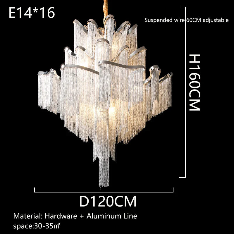 Afralia™ Tassel Chandelier: Modern LED Lighting for Living Room, Bedroom, Kitchen, Dining & Corridor