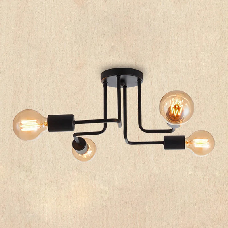 Afralia™ Black Iron Kitchen Ceiling Lamp for Living Room, Bedroom, and Dining Room