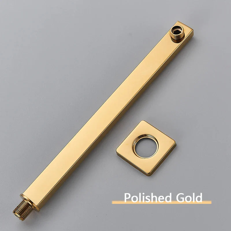 Afralia™ Gold Stainless Steel Shower Arm & Head Holder Wall Mount Fixed Pipe