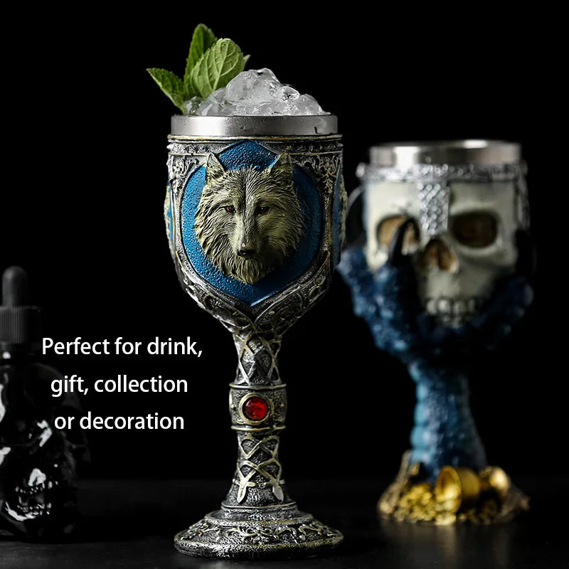 Afralia™ Skull Claw Goblet: Gothic Stainless Steel Wine Glass for Party Bar