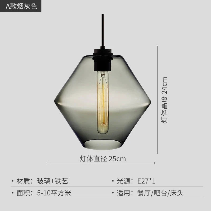 Afralia™ Geometric Glass Pendant Light Collection: Modern Crystalline Pendant Series