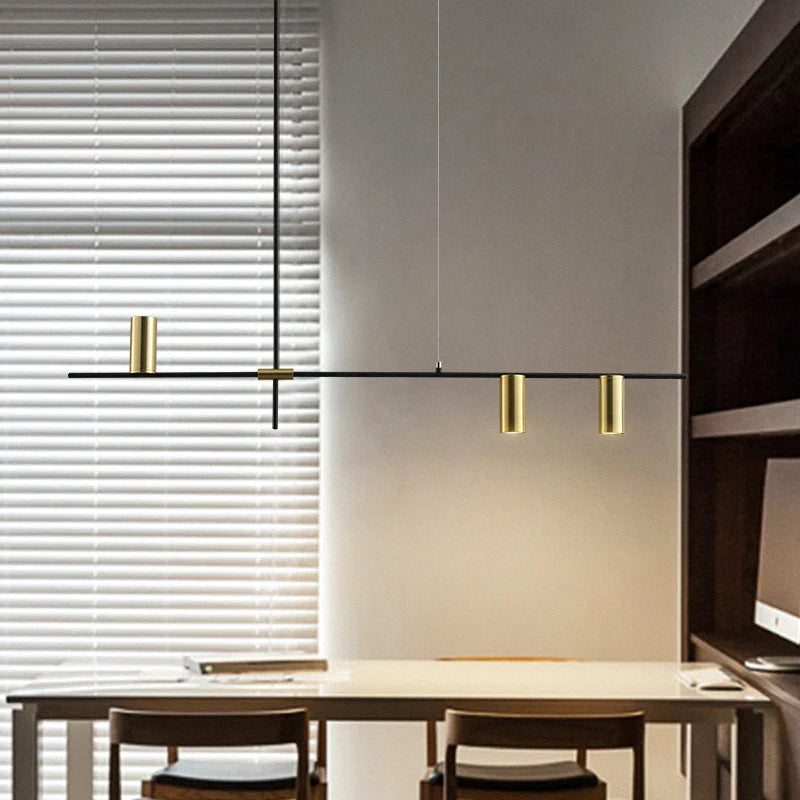 Afralia™ Modern Gold Tube Chandelier: Minimalist Design for Dinning, Bedroom & Home