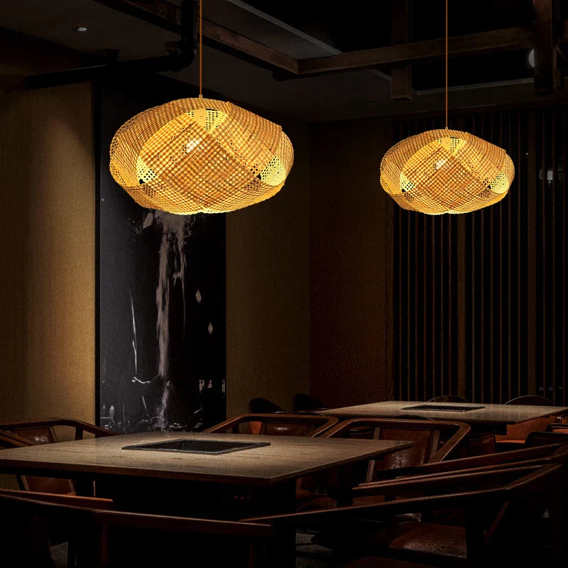 Afralia™ Rattan Cloud Pendant Light: Japanese Tatami Hanging Lamp