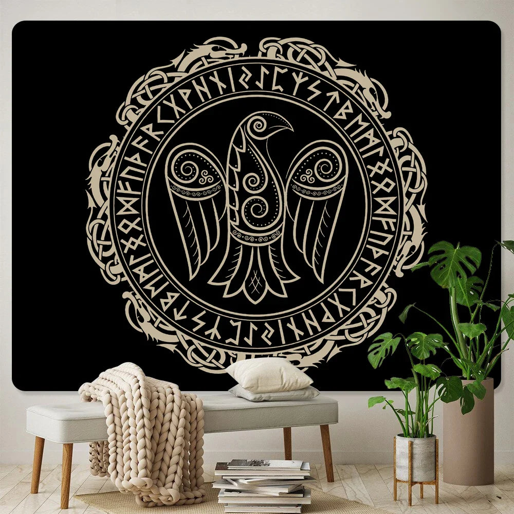Afralia™ Viking Energy Meditation Tapestry: Spiritual Home Decor for Hippie Bohemian Vibes