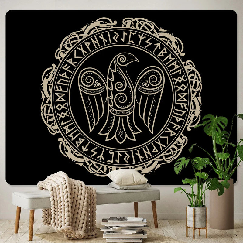 Afralia™ Viking Energy Meditation Tapestry: Spiritual Home Decor for Hippie Bohemian Vibes