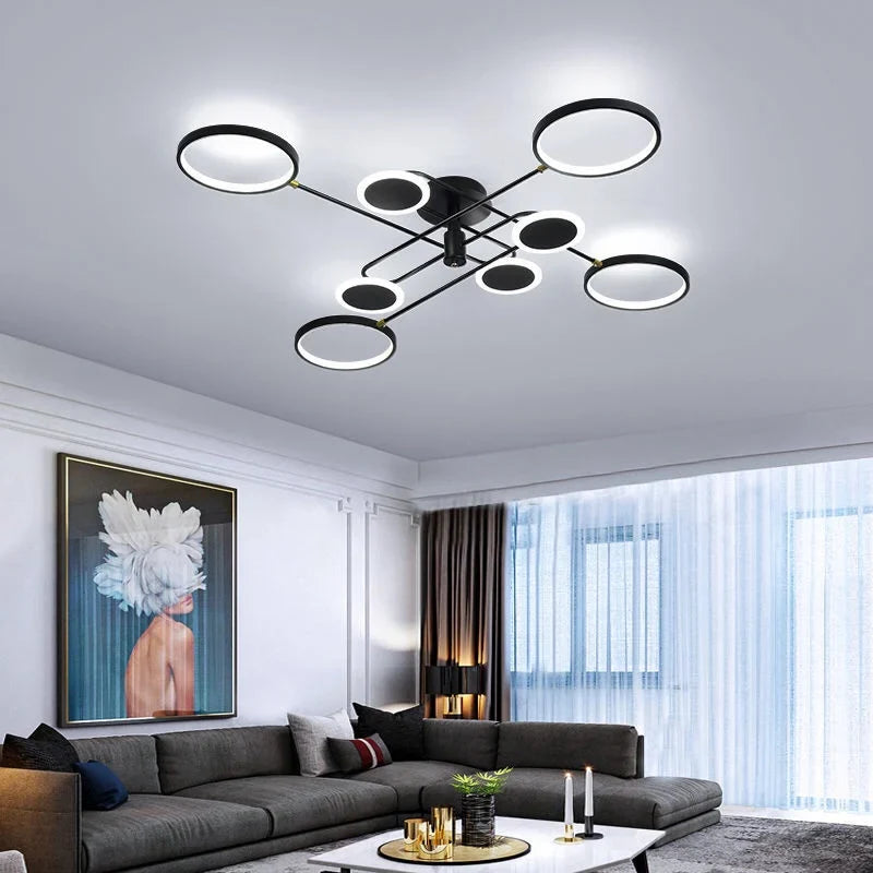 Afralia™ LED Dimmable Ceiling Chandeliers: Modern Style for Living, Dining, Bedroom, Kitchen Décor