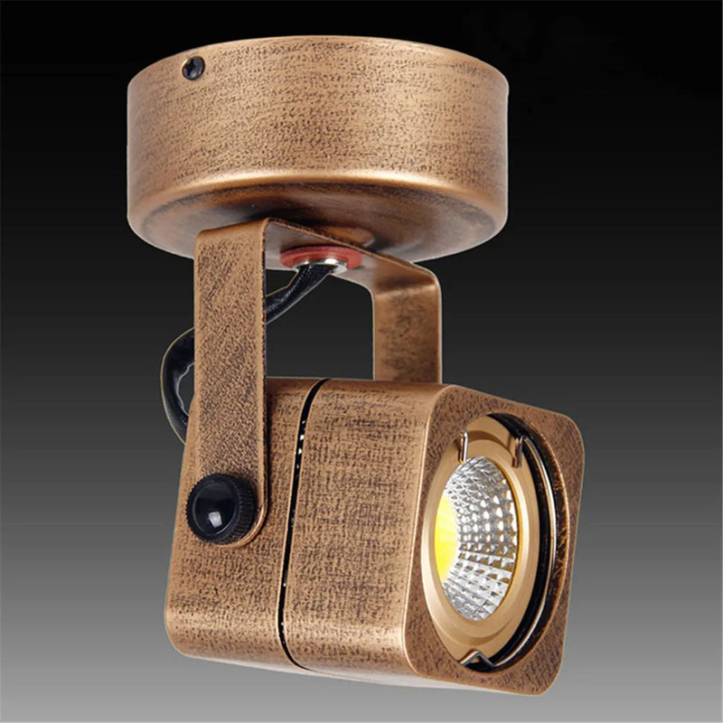 Afralia™ Industrial Mini Ceiling Spotlights - Retro Adjustable Bronze Lamps