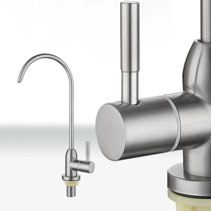 Afralia™ Matte Black Kitchen Faucet 360° Rotation Cold Water Filter Sink Mixer Tap