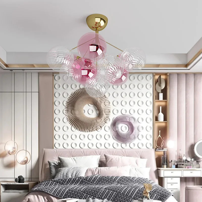 Afralia™ Cartoon Bubble Ball Chandelier for Kids' Room, Restaurant, Study - Modern & Creative