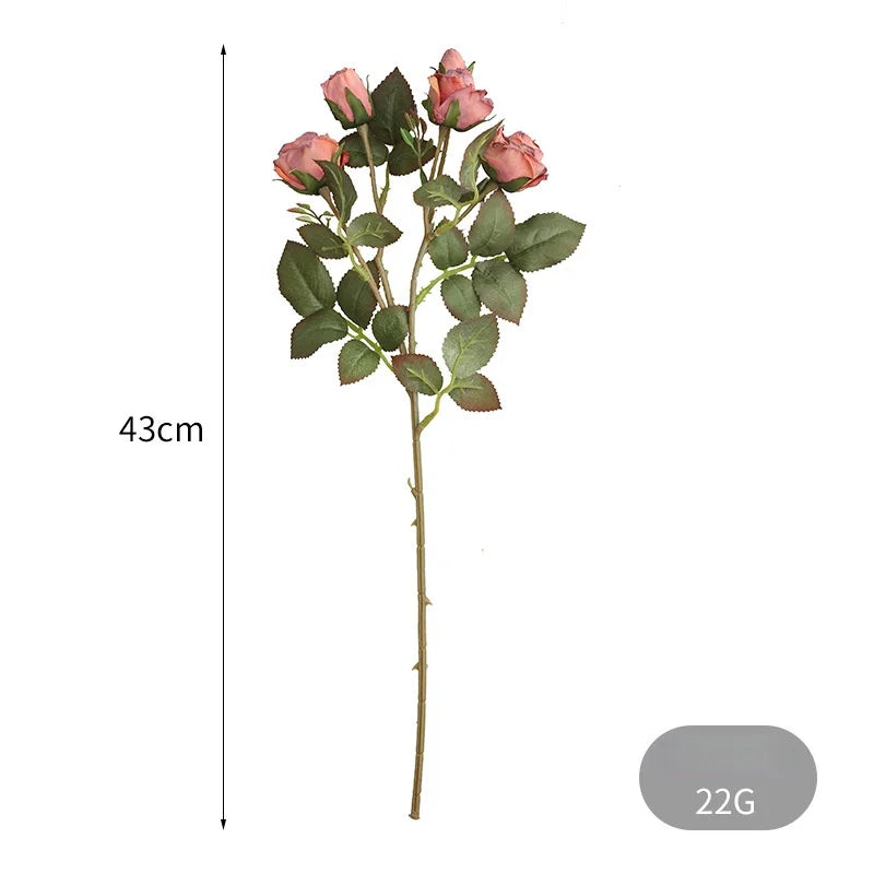 Afralia™ European Retro Style 5 Small Roses Bouquet - Artificial Fake Flowers Bouquet