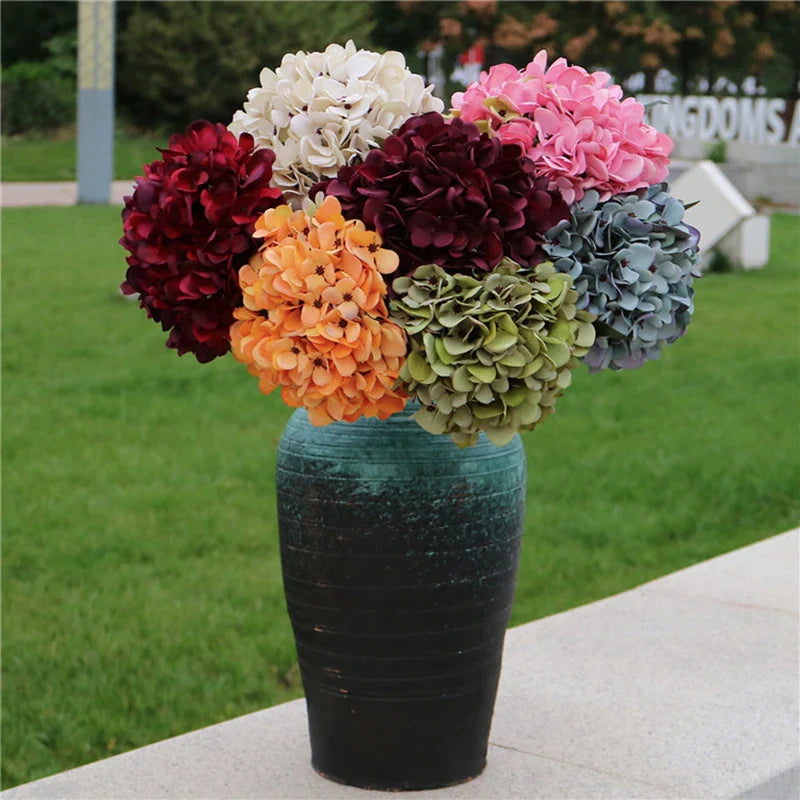 Afralia™ Artificial Hydrangea Wedding Flowers Wall Home Decoration Indoor Bonsai Bouquet Background