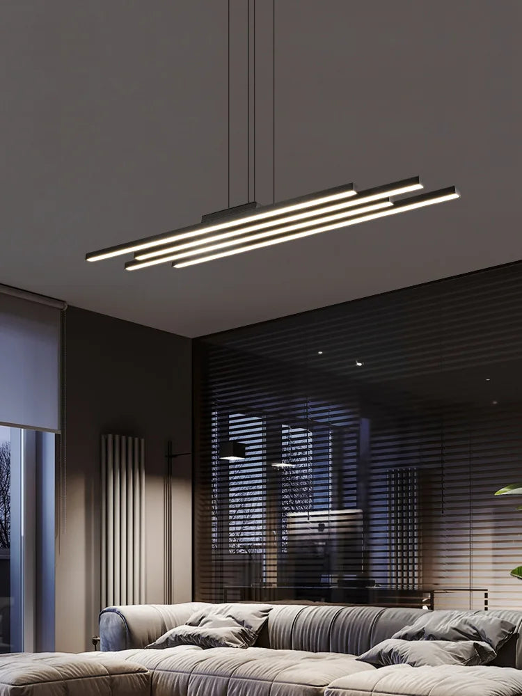 Modern Black Nordic Chandelier LED Light for Living Room by Afralia™