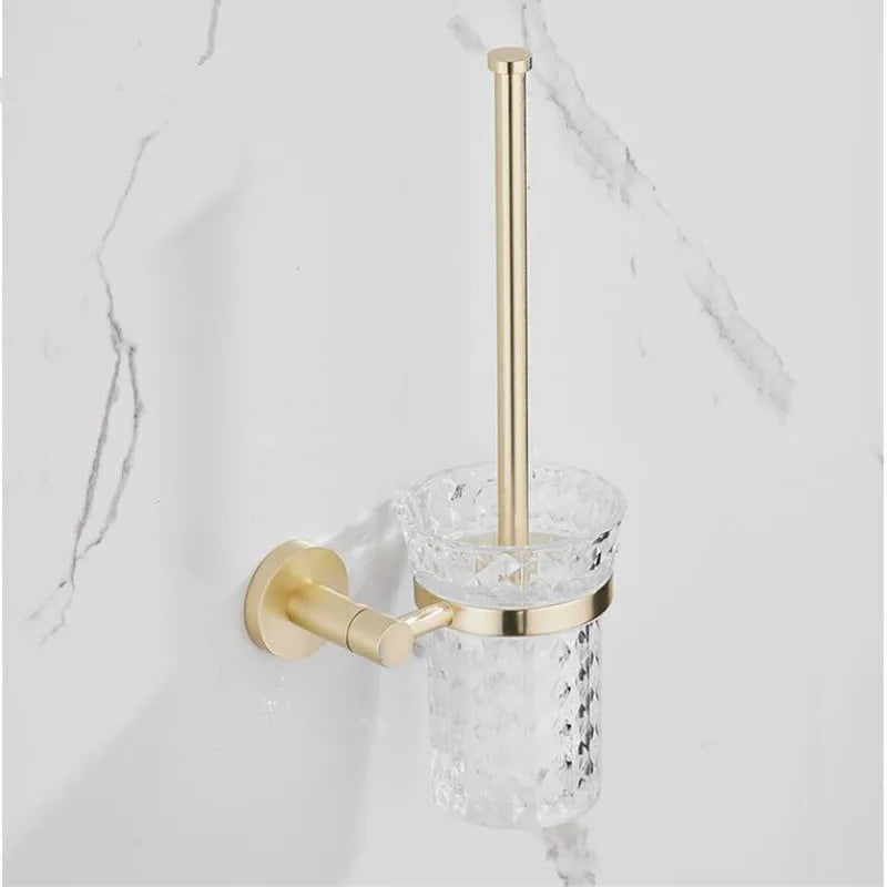 Afralia™ Brushed Gold Bathroom Hardware Set for Bath Accessories and Organization.