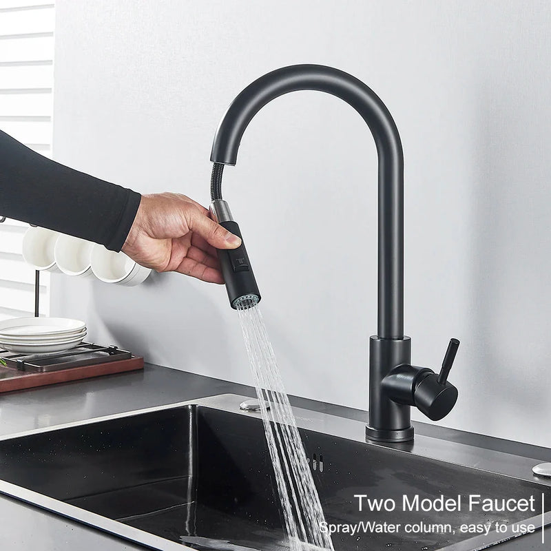 Afralia™ Black Kitchen Faucet Touch Sensor Mixer Tap