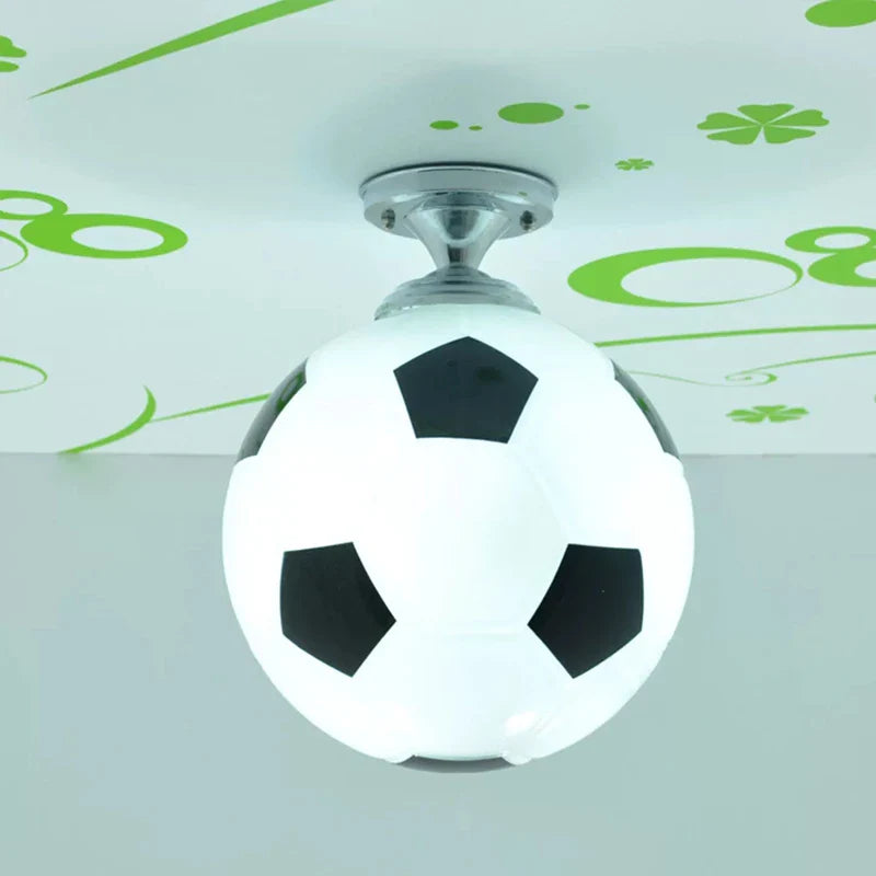 Afralia™ Soccer Ball LED Ceiling Light: Kids Room, Bedroom, Indoor Bar Football Lighting