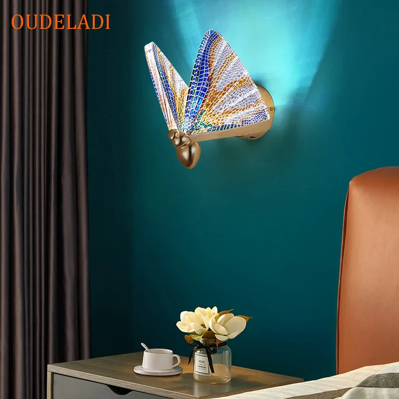 Afralia™ Butterfly Wall Lamp: Modern Minimalist Bedroom Lighting Décor