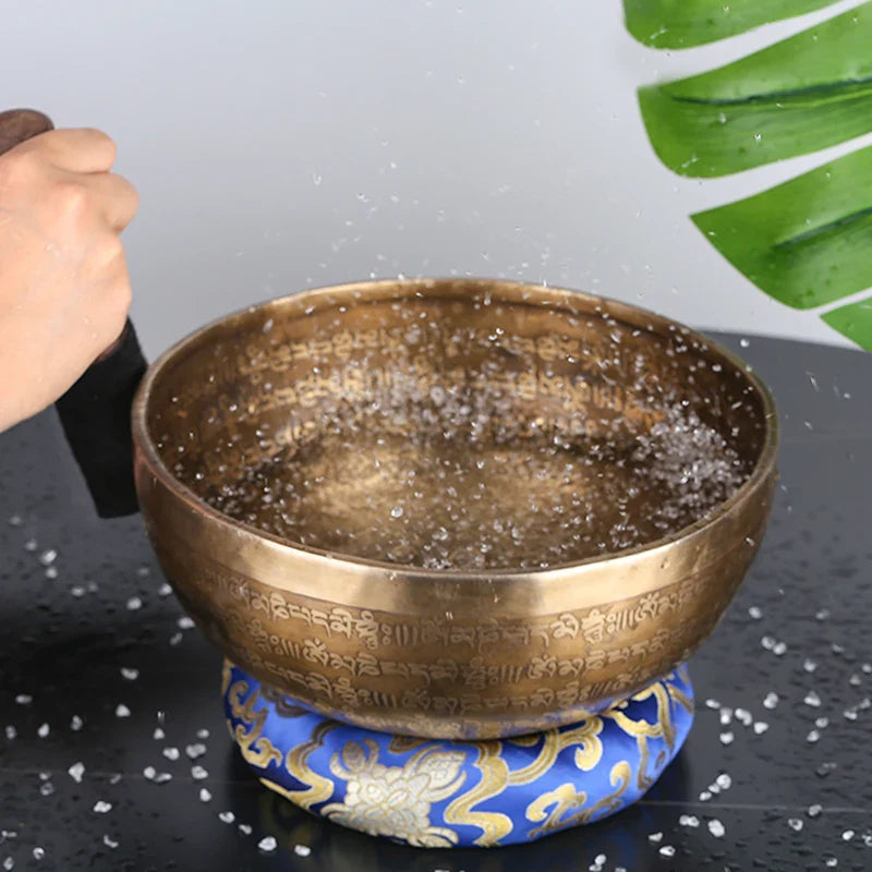 Afralia™ 24cm Tibetan Singing Bowl for Yoga Music Therapy and Meditation
