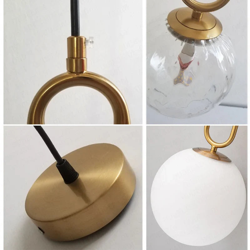 Afralia™ Nordic Glass Pendant Lights - Modern Brass Decor Lighting Fixture