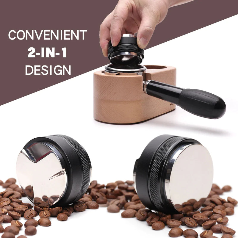 Afralia™ Stainless Steel Dual-Sided Coffee Tamper & Leveler - 3 Angled Slopes & Flat Base