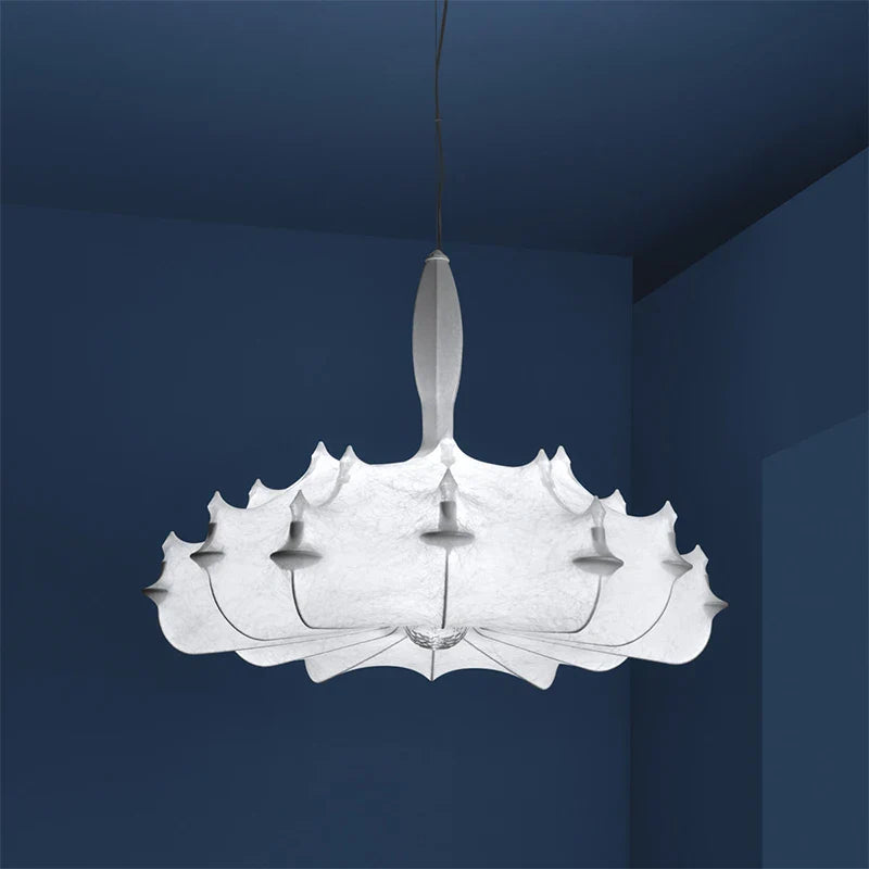 Afralia™ Zeppelin Silk Chandelier: Hand-Woven Modern Japanese Country Style Dining Room Lamp