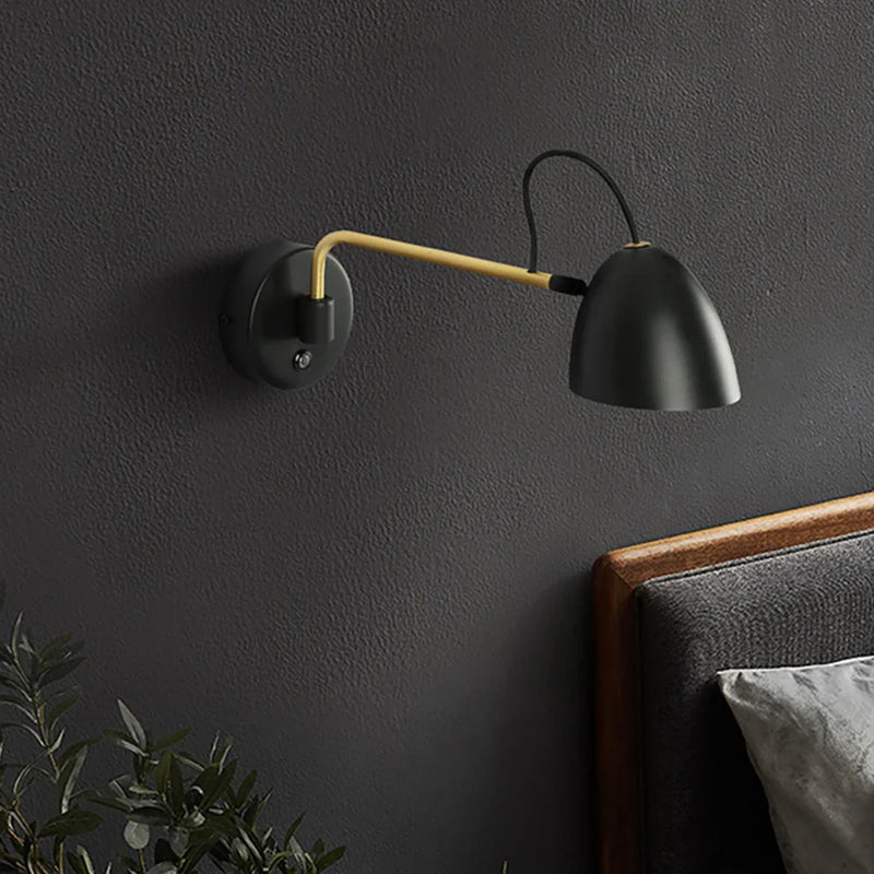 Afralia™ Swing Arm LED Wall Lamp, Dimmable with Touch Switch, for Bedside, Study, Living Room