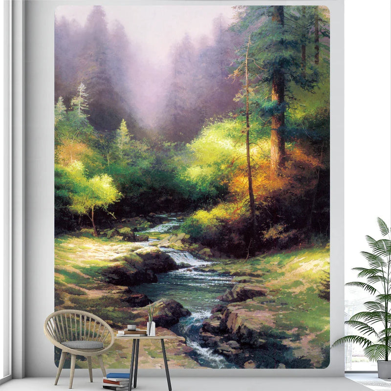 Enchanted Castle Psychedelic Tapestry for Home Decor by Afralia™