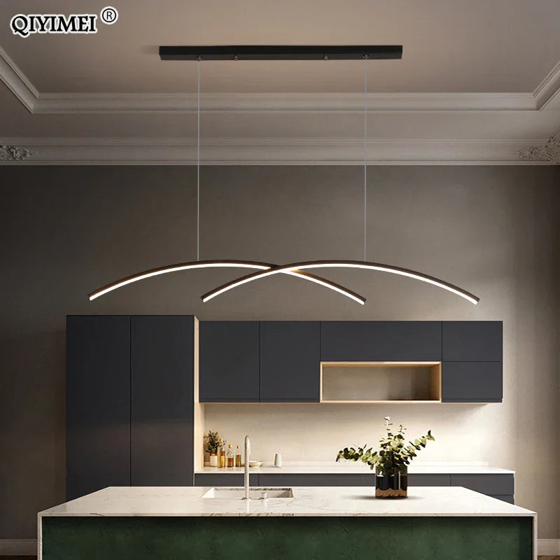 Afralia™ LED Pendant Lights: Modern, Remote-Control, Cord Hanging, for Study, Kitchen, Living Room