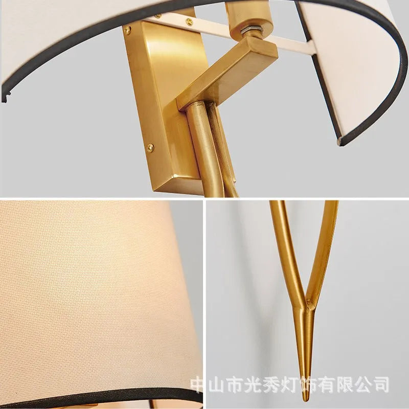 Afralia™ LED Cloth Wall Lamp for Living Room, Hotel, Bathroom - E14 Bulb