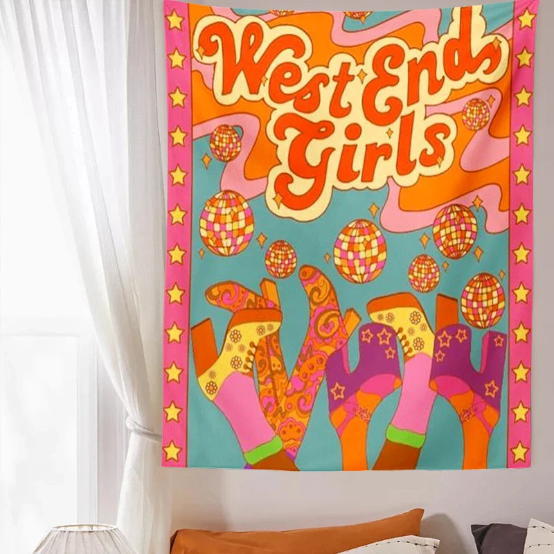 Afralia™ Rainbow Tapestry: 70s 80s Hippie Dorm Decor for Girls