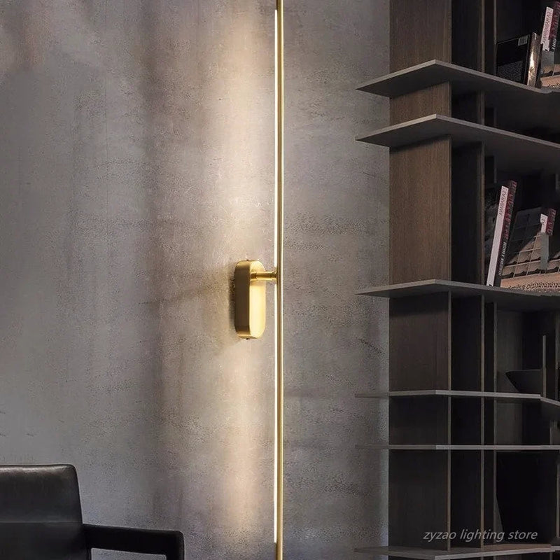 Afralia™ Nordic Copper Line Wall Lamps: Modern Bedroom LED Lights, Living Room Stair Decor