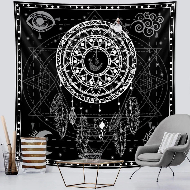 Afralia™ Viking Symbol Tapestry: Mystical Wall Art & Bohemian Home Decor