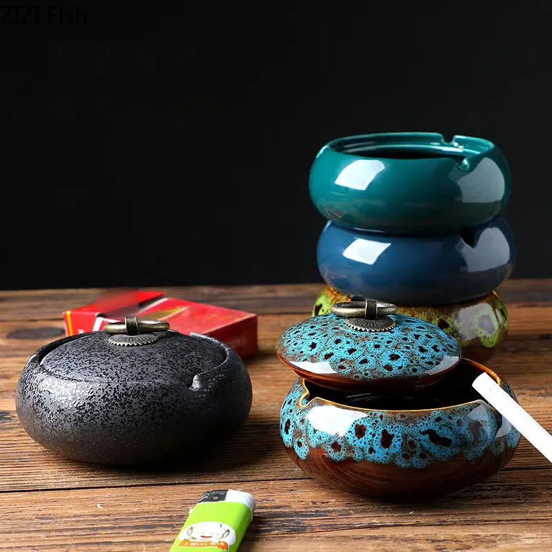 Afralia™ Glazed Porcelain Ashtray: Stylish Desk Decoration & Gift for Boyfriend