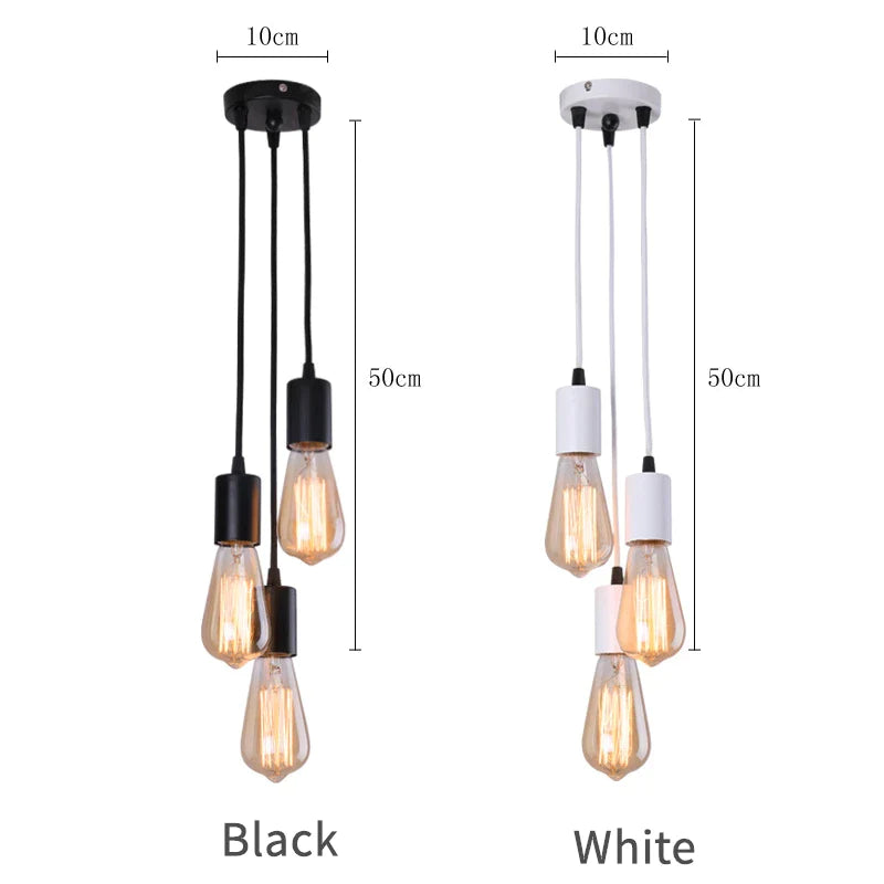 Afralia™ 3-Head LED Pendant Lamp Industrial Ceiling E27 Retro Hanging Light