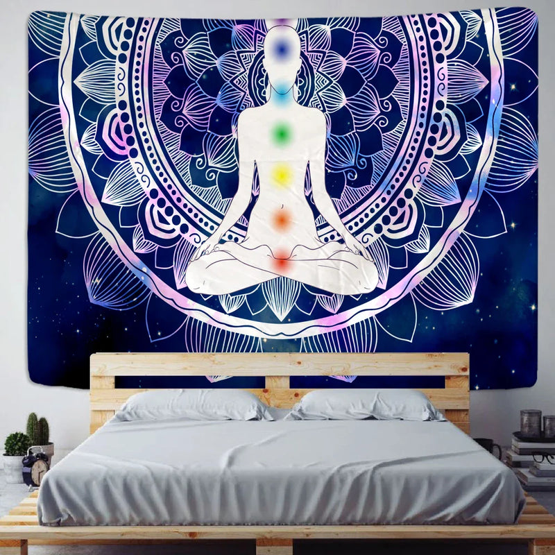 Geometric Colorful Blanket Tapestry by Afralia™: Bohemian Bedspread & Wall Hanging