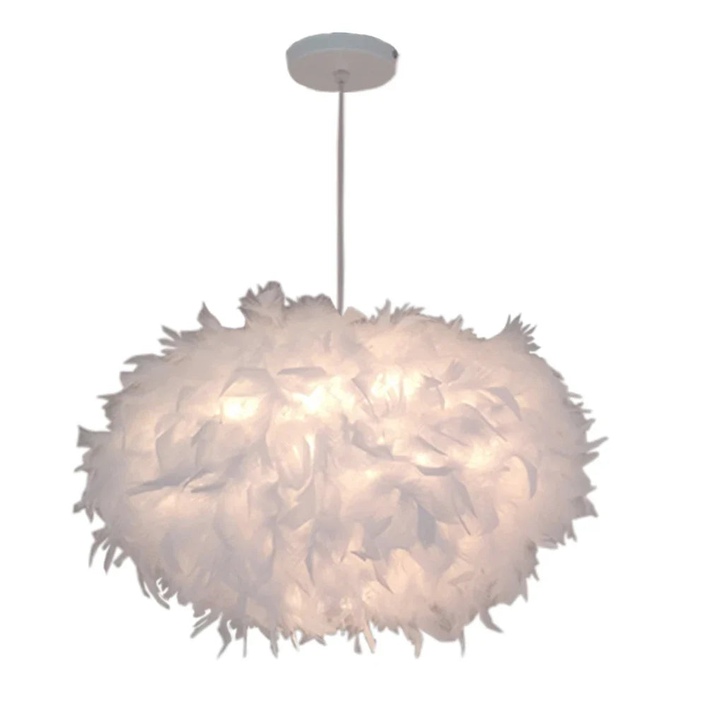 Afralia™ Modern LED Feather Pendant Lights for Bedroom Decor and Restaurant Hanging Lamps.