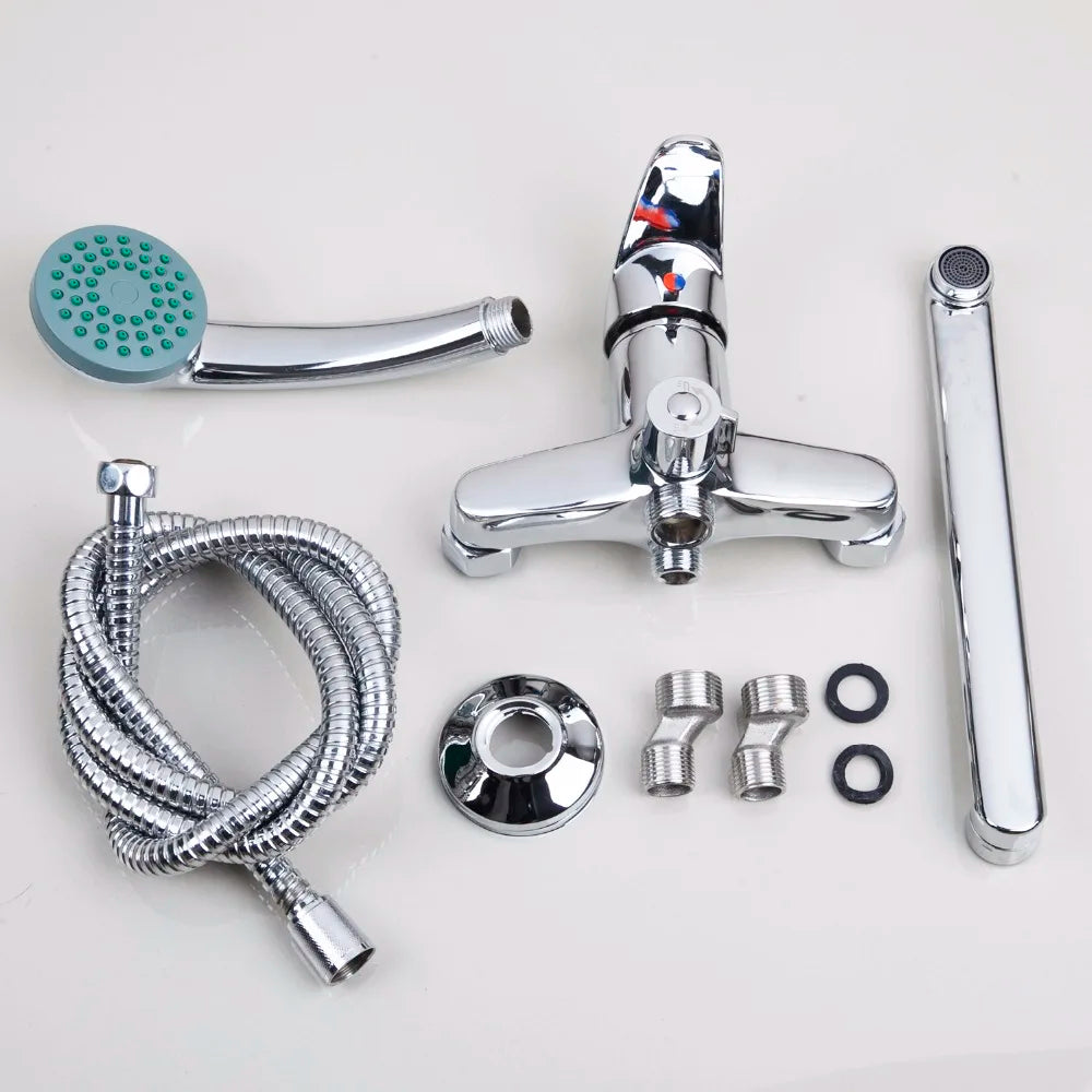 Afralia™ Stainless Steel Wall Mounted Bathtub Faucet with Hand Shower