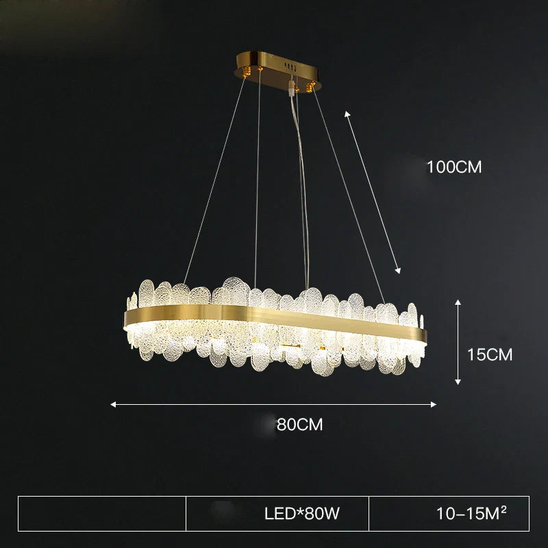 Afralia™ Golden Stainless Steel LED Designer Chandelier for Dining Room
