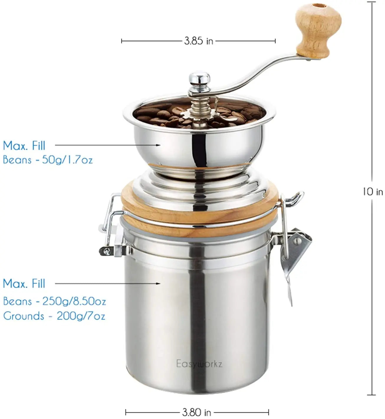 Afralia™ Manual Coffee Grinder with Airtight Canister for Various Coffee Brews
