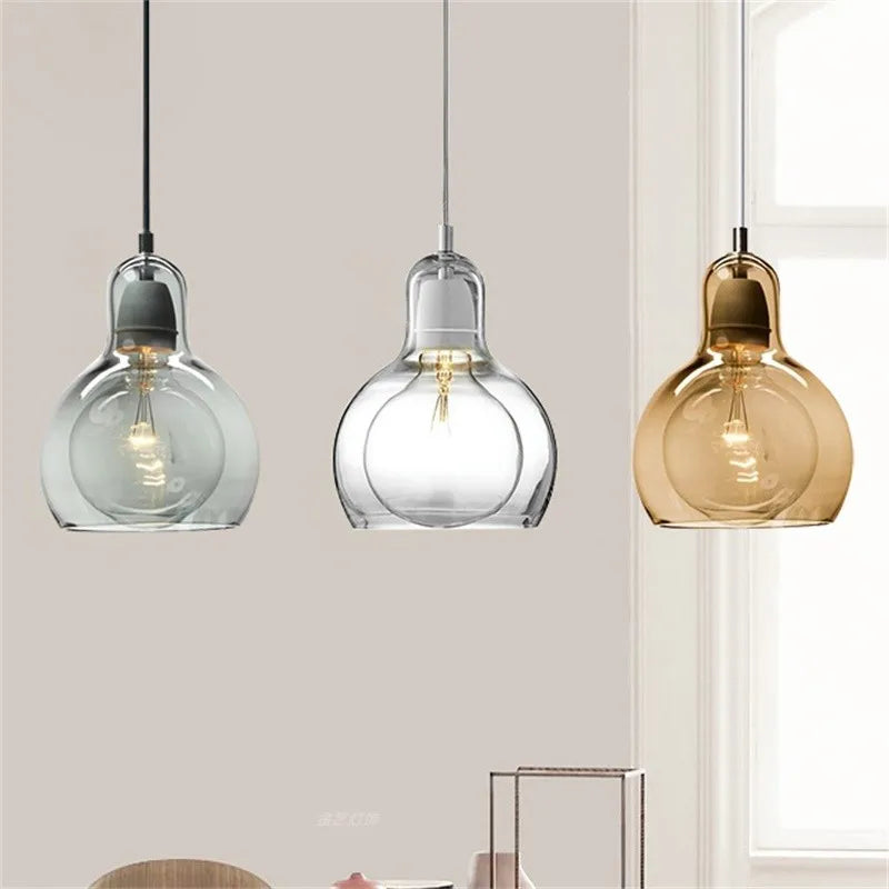 Afralia™ Retro Glass LED Pendant Lights for Dining Room, Bar & Restaurant Lighting