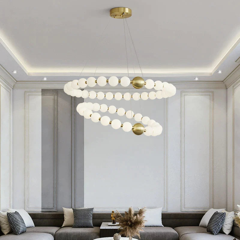 Afralia™ Copper Living Room Chandelier - Modern Minimalist Light Luxury for Net Red Ambiance