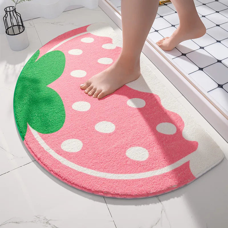 LUNABIRD Text Flowers Soft Floor Mat - Small Fresh Design