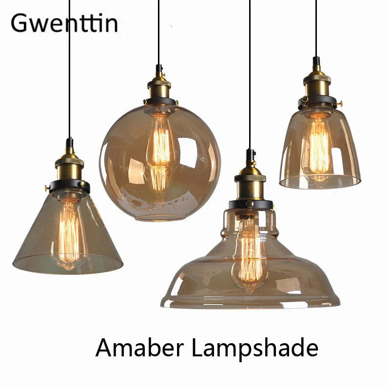 Afralia™ Industrial Glass Pendant Light for Modern Home Decor