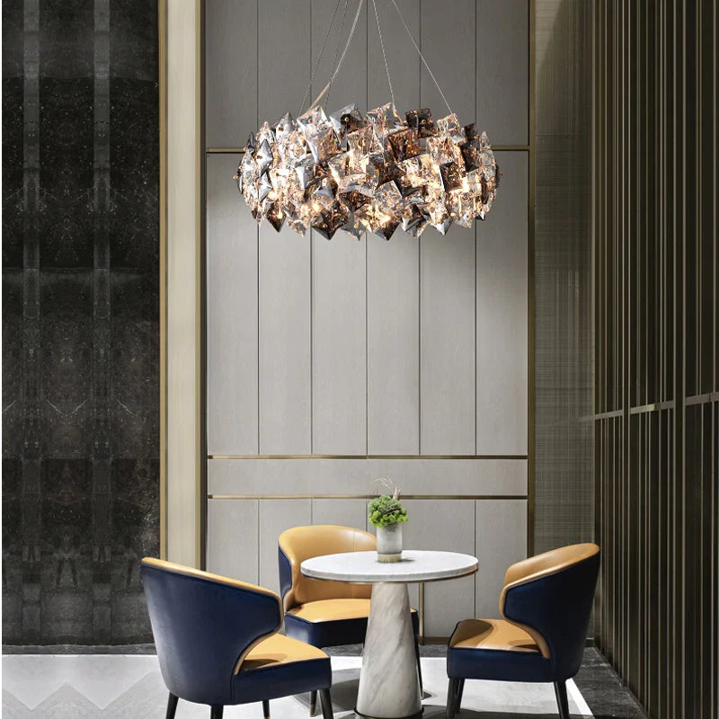Afralia™ Crystal Dimmable LED Chandelier in Gold and Silver Finishes