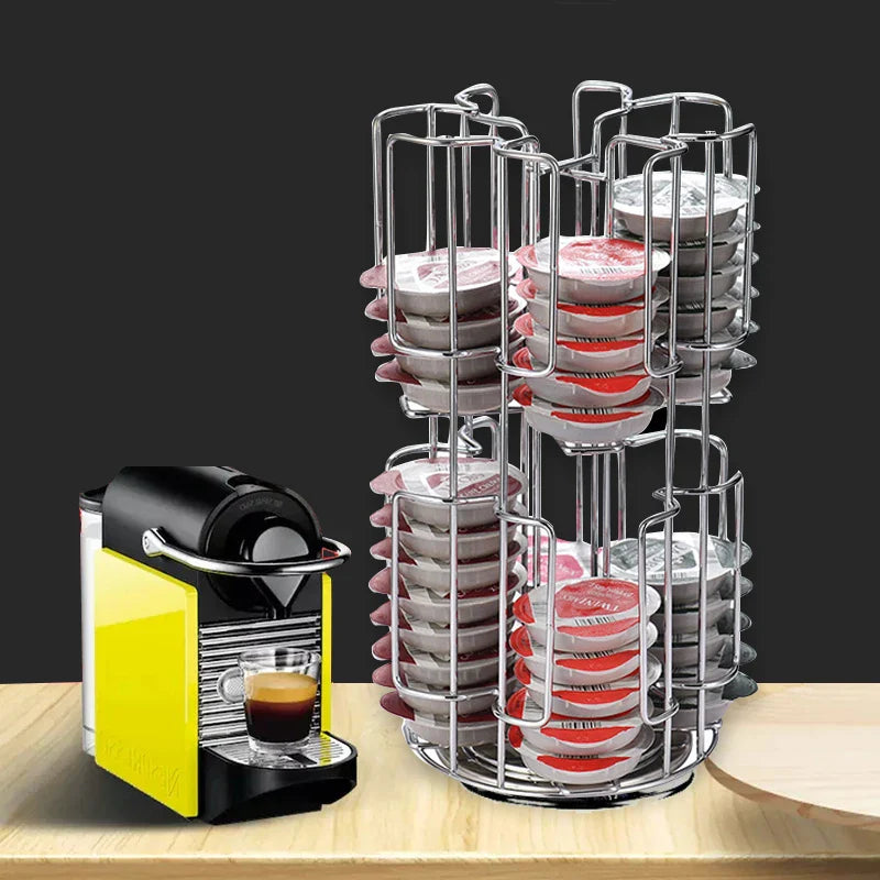 Afralia™ Coffee Pod Holder: Rotatable 64-Capsule Storage Stand